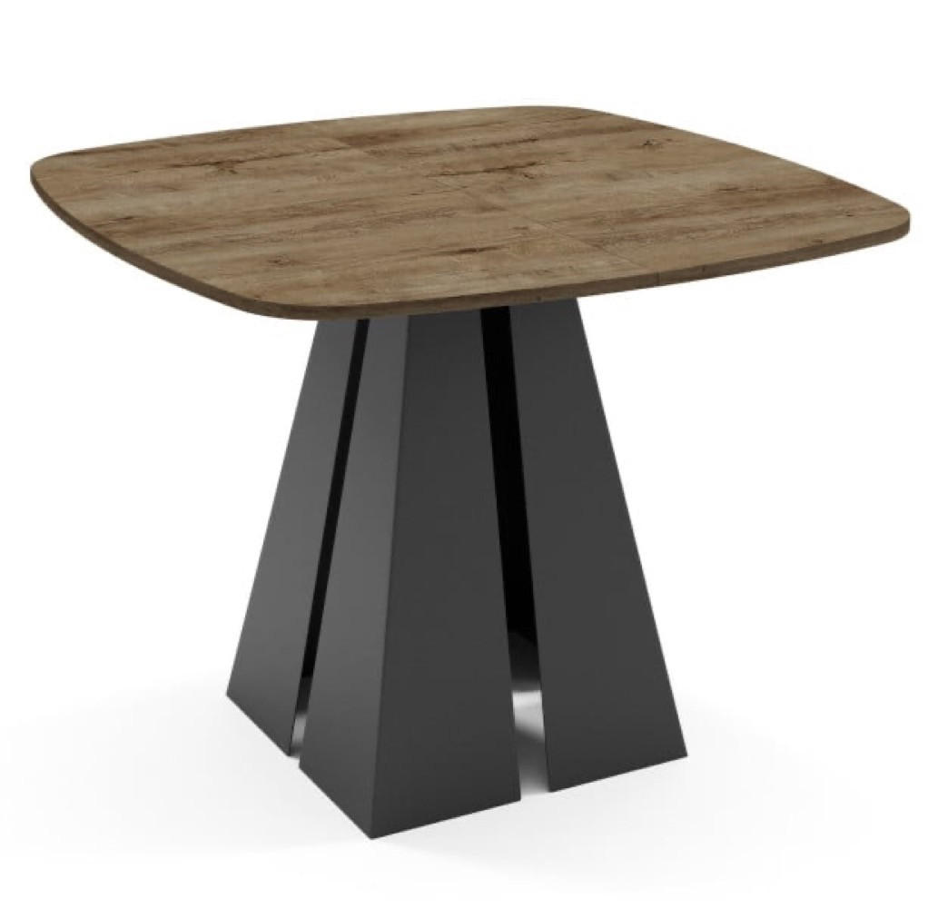 TISCH Schwarz Figo Ausziehbar - Schwarz, Holzwerkstoff (100/100/76cm) - Sepro Meble