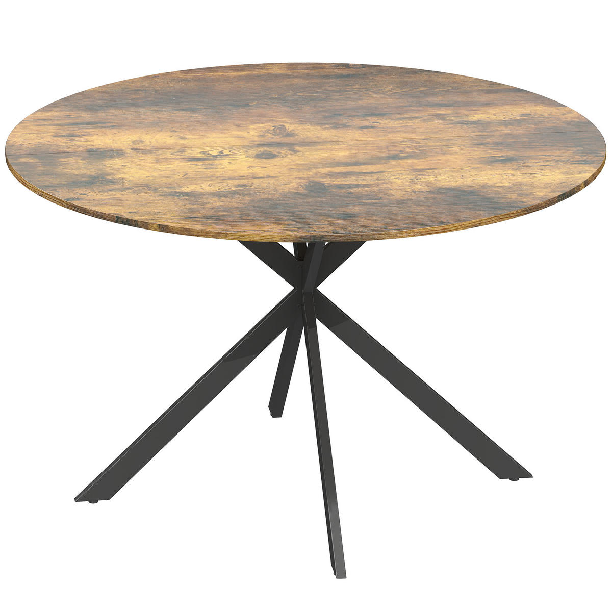 ESSTISCH rund Braun 120/120/75 cm - Braun, Metall (120/120/75cm) - HOMCOM