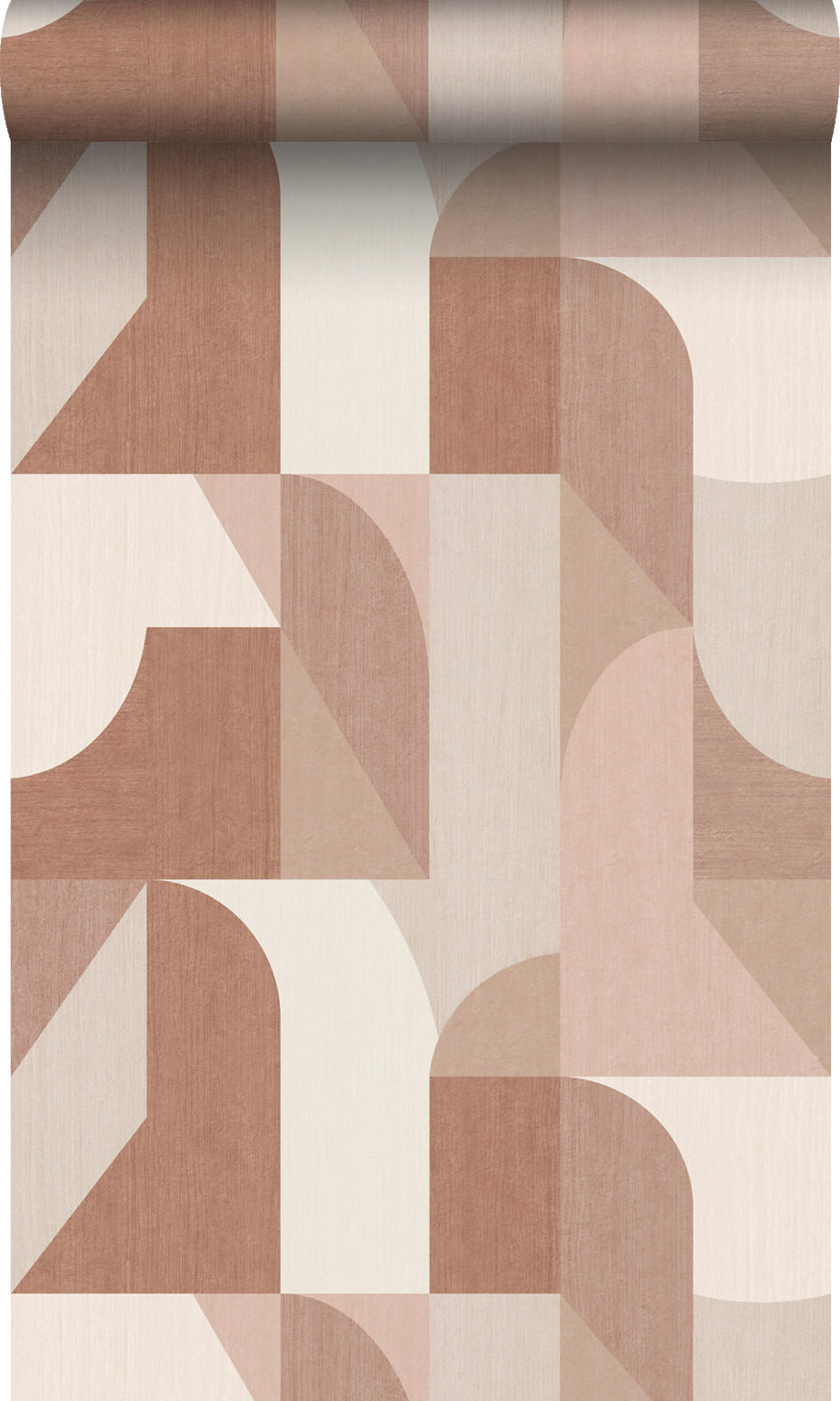 TAPETE Kreise im Bauhaus-Stil 50 x 900 cm - Terracotta, Papier (50/900cm) - Origin Wallcoverings