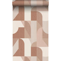 TAPETE Kreise im Bauhaus-Stil 50 x 900 cm - Terracotta, Papier (50/900cm) - Origin Wallcoverings