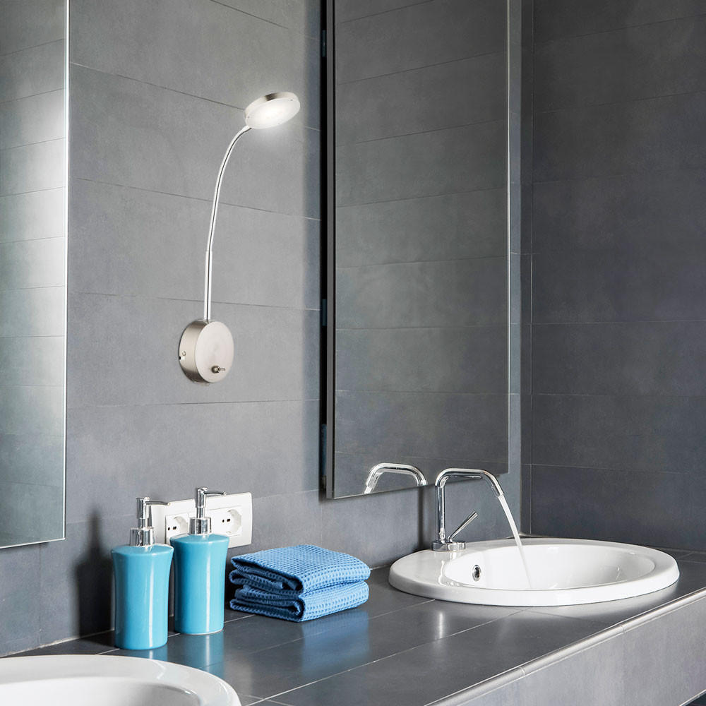 LED WANDLEUCHTE DENIZ Silber Chrom - Silberfarben, Metall (26/48/26cm)