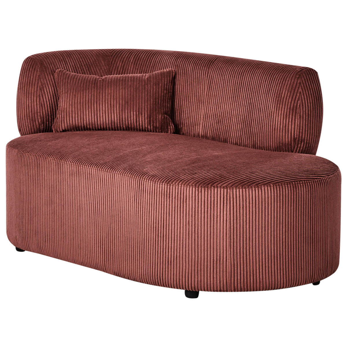 CHAISELONGUE-LINKSSEITIGE Cord Rot Vanvey - Rot/Schwarz, Textil (147/73/78cm) - Beliani