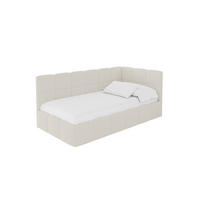 EINZELBETT Jugendbett mit Bettkasten Links, mit Matratze - LIVY 100x200 Beige - Hellbraun, Holzwerkstoff/Textil (100/200cm) - ALTDECOR
