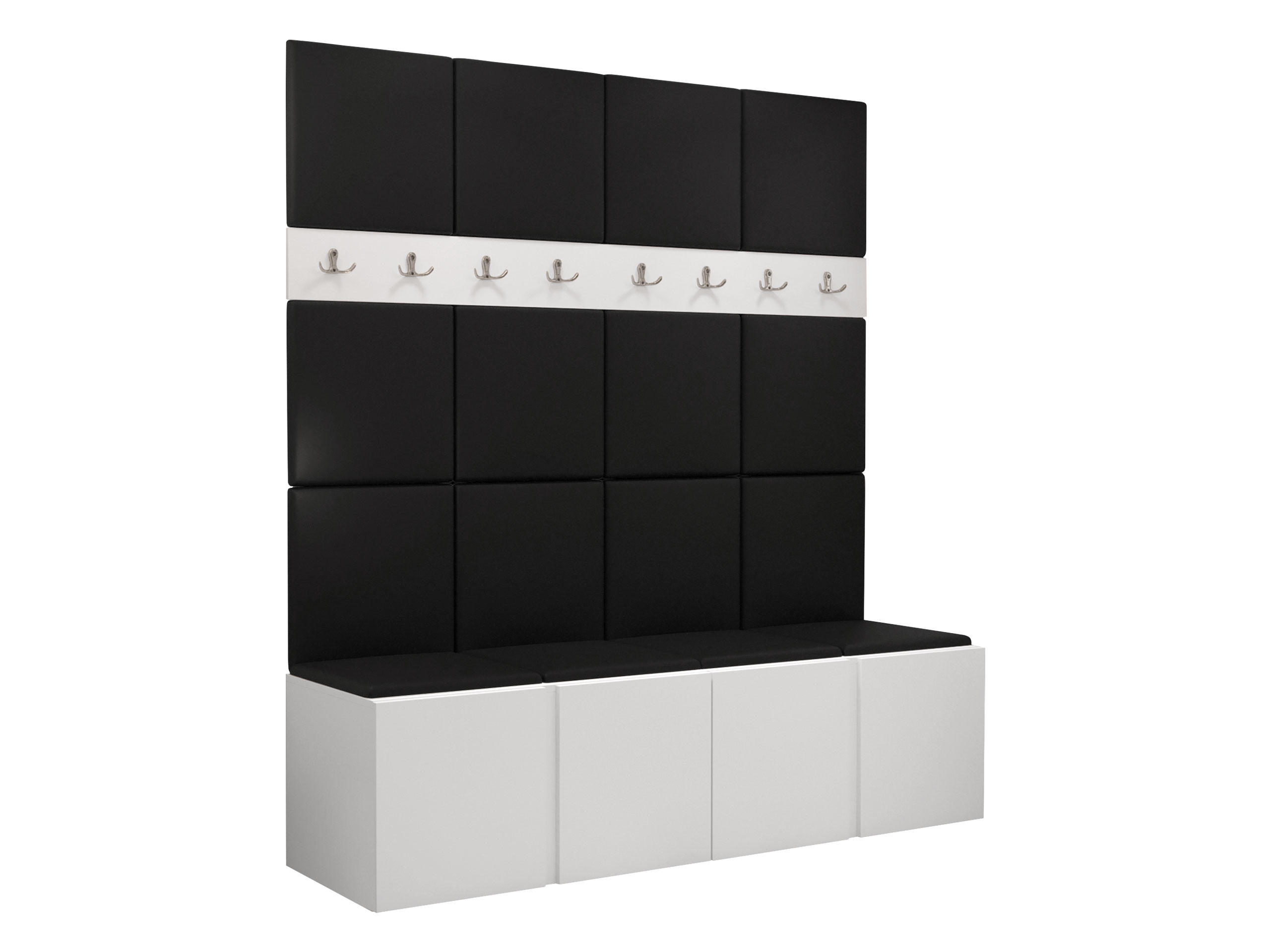 GARDEROBEN-SET Orion V - Schwarz/Weiß, Holzwerkstoff/Kunststoff (168/186/46cm) - MIRJAN24