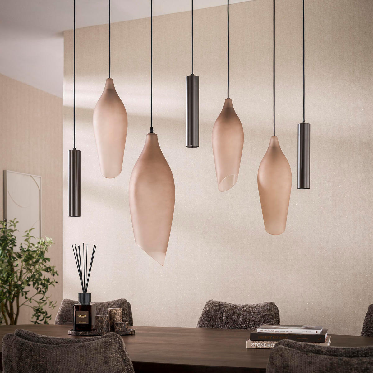 HÄNGELEUCHTE Cocoon Braun 40/105/150 cm - Braun, Glas (40/105/150cm) - Hoyz Collection