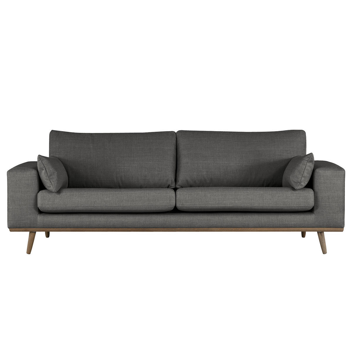 2-SITZER SOFA - Eichefarben/Dunkelgrau, Eichenholz/Textil (197/81/88cm) - home24