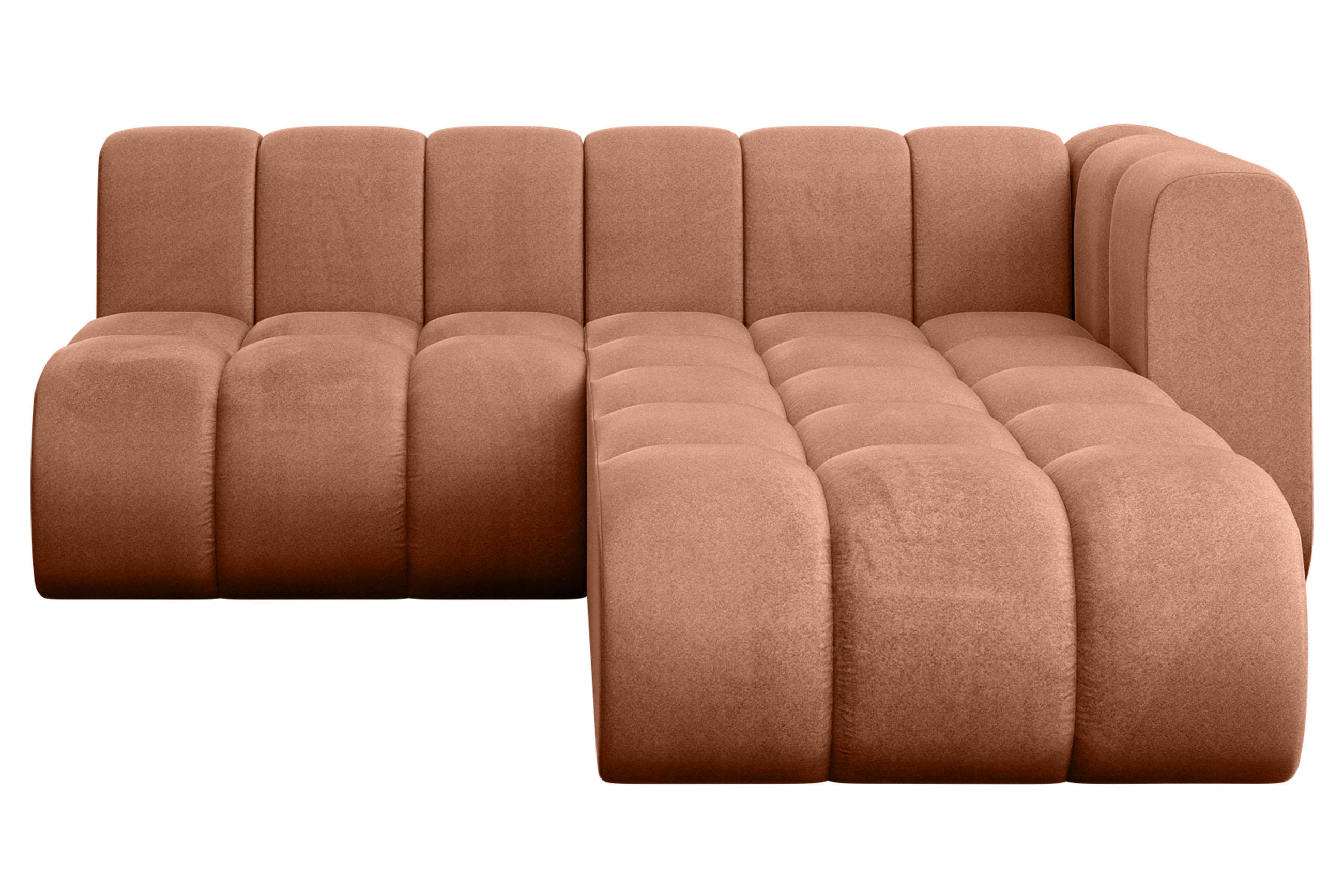 ECKSOFA modulares Sofa Darnel-L1 - 205x177x70 cm Apricot - Koralle, Holzwerkstoff/Textil (205/177cm) - ALTDECOR