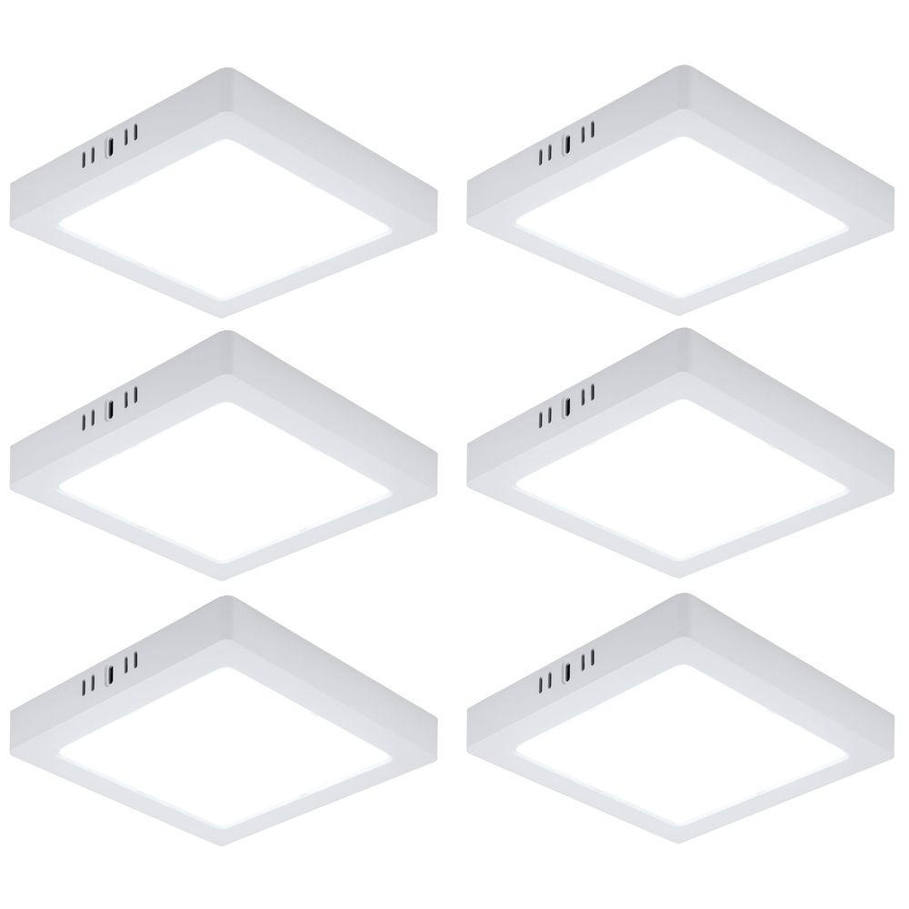 LED DECKENLEUCHTE Kunststoff Weiß 6er Set - Weiß, Kunststoff (21.4/21.4/3.1cm)