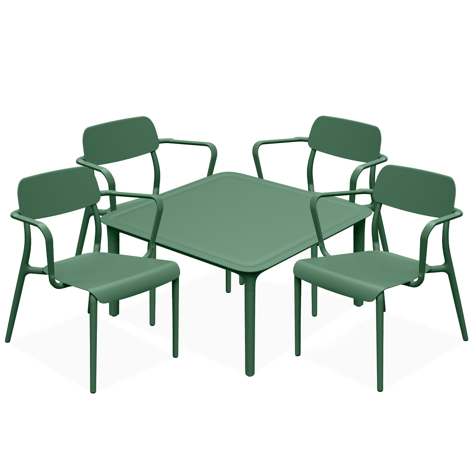 GARTENMÖBEL-SET GALIO, 5-tlg - Grün, Kunststoff - KONSIMO®