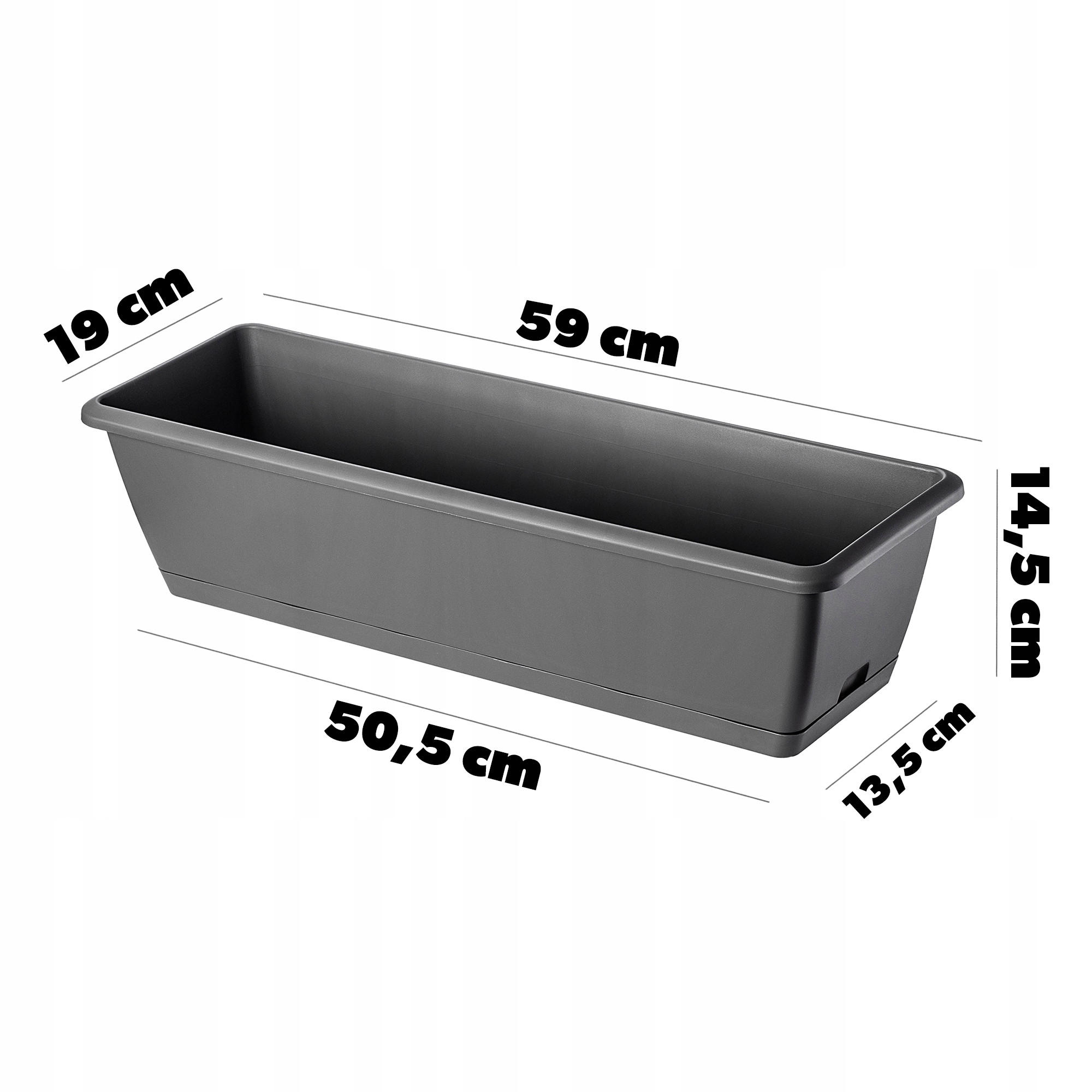 BALKONKASTEN 60 cm, Grau - Grau, Kunststoff (19/59cm) - KADAX