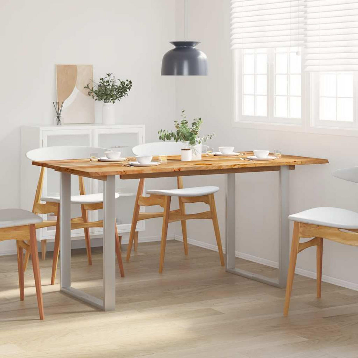ESSTISCH 154/80/76 Cm Massivholz Akazie - Braun, Holz (154/80/76cm) - vidaXL