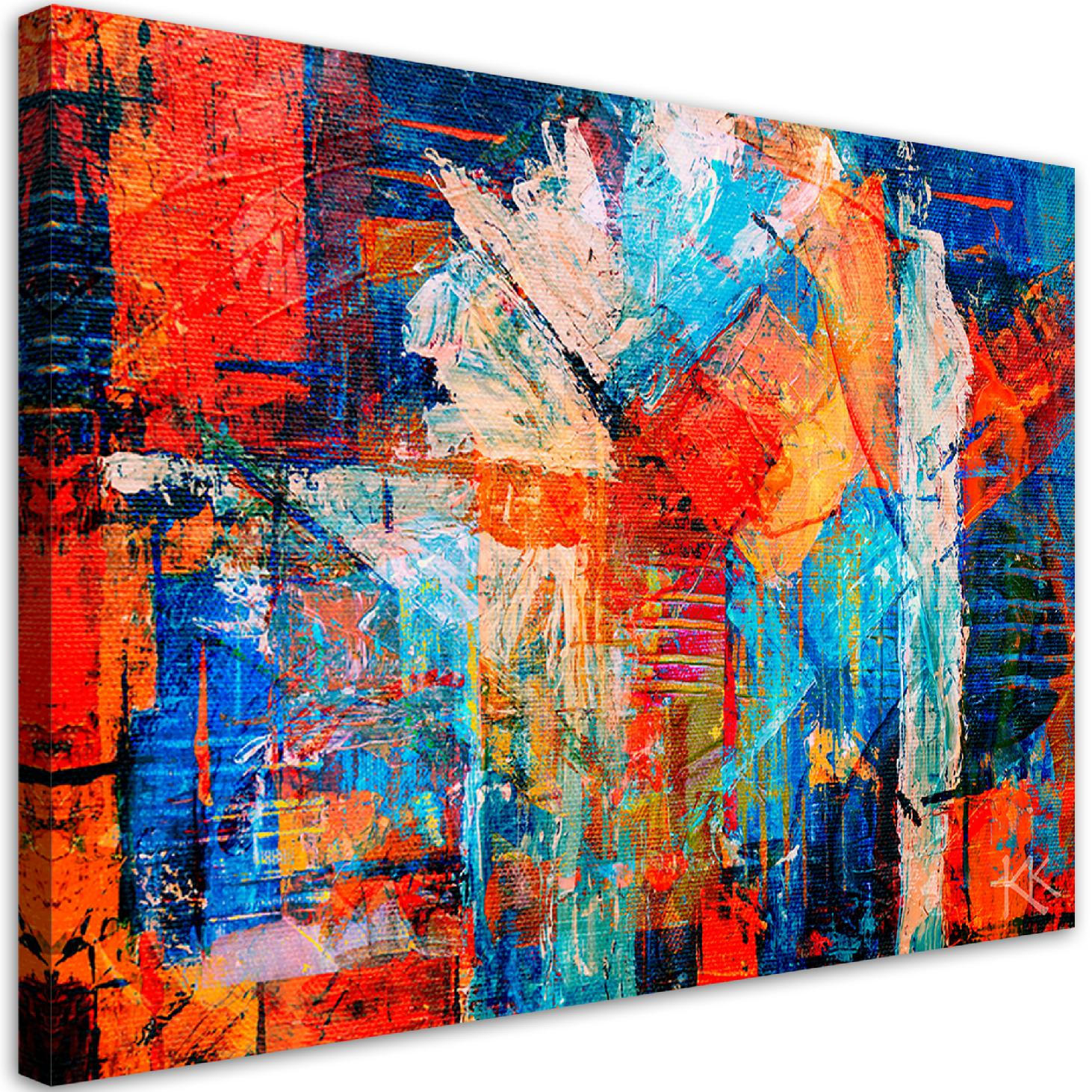 BILD Bunte Handgemalt Abstrakt 3D 100x70cm - Multicolor, Textil (100/70cm) - Feeby