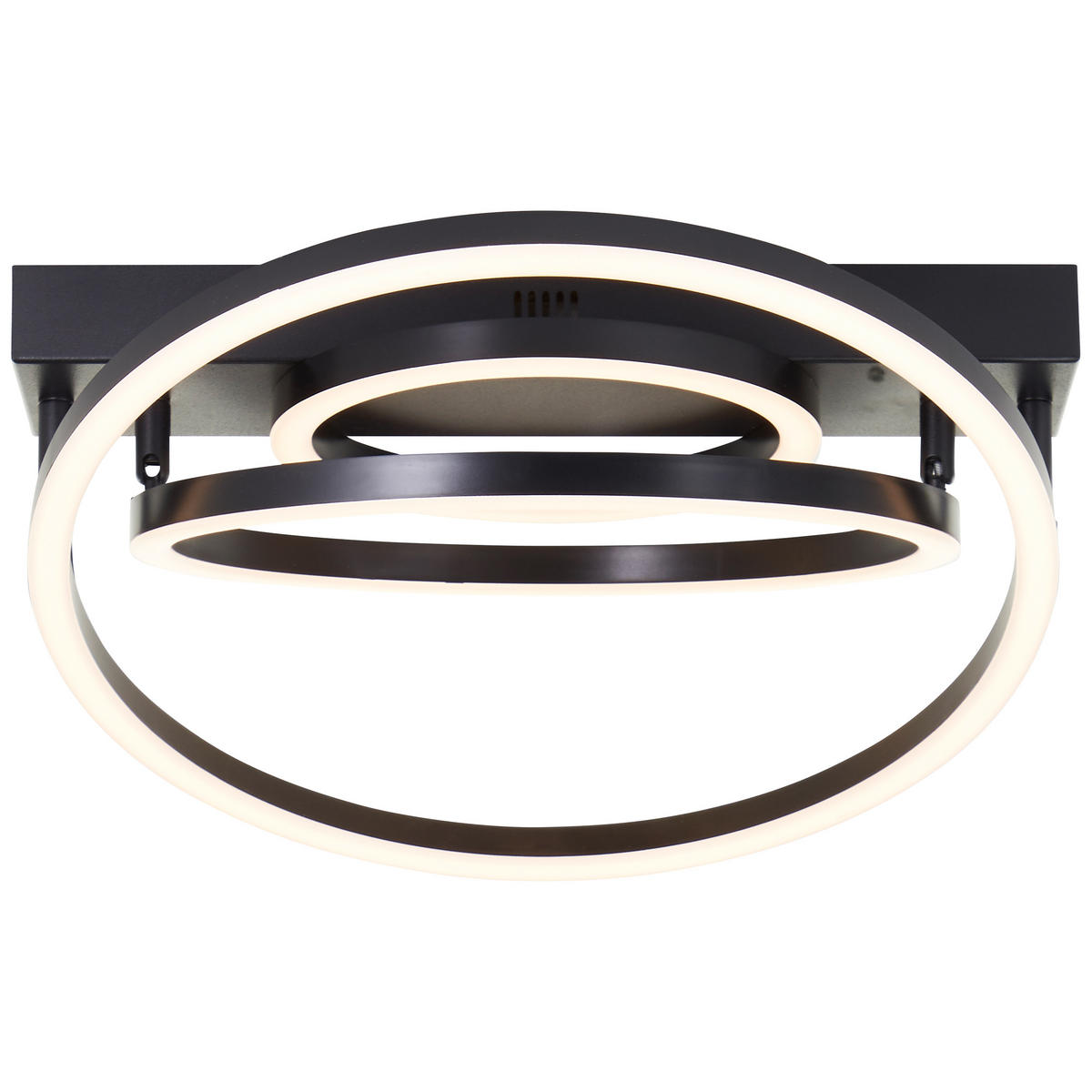 LED DECKENLEUCHTE Pedley Schwarz 38/37/11,5 cm - Schwarz, Kunststoff (38/37/11.5cm) - Brilliant