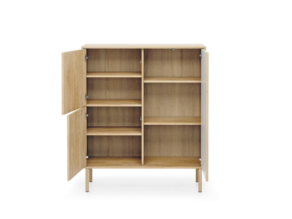 SIDEBOARD ROCCO 103,5x39,5x121,8 cm mit 3 Türen Eichefarben - Braun, Holzwerkstoff (103.5/121.8/39.5cm) - MASSENO