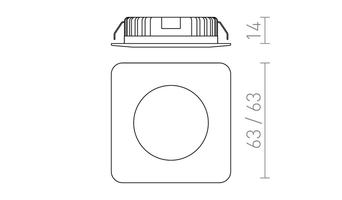 EINBAULEUCHTE INEZ SQ Chrom 3 W IP44 - Chromfarben, Metall (63/63/6.3cm) - Rendl