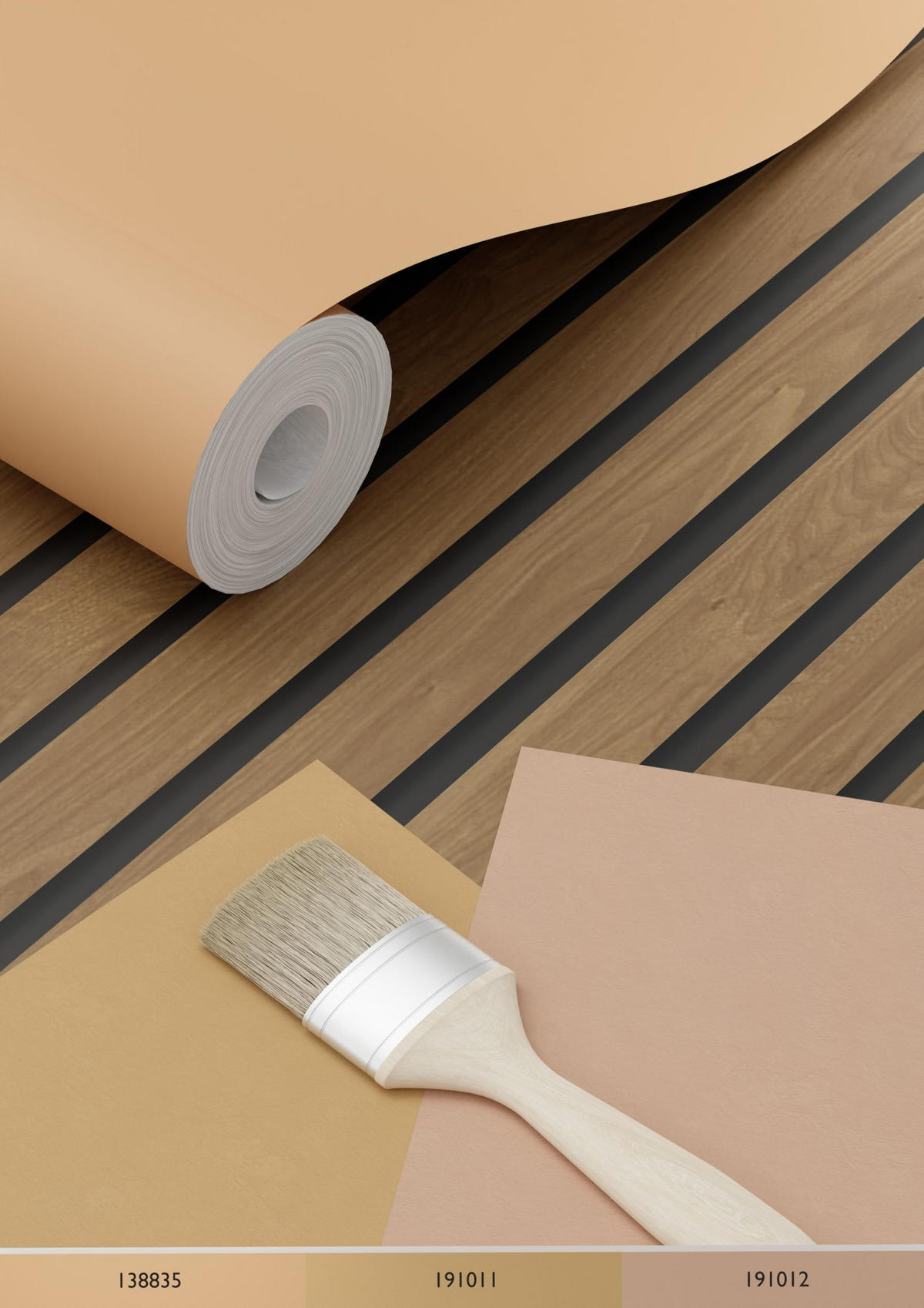 TAPETE 3D Holzpaneele 53 cm x 10.05 m - Braun, Papier (53/1000cm) - ESTAhome
