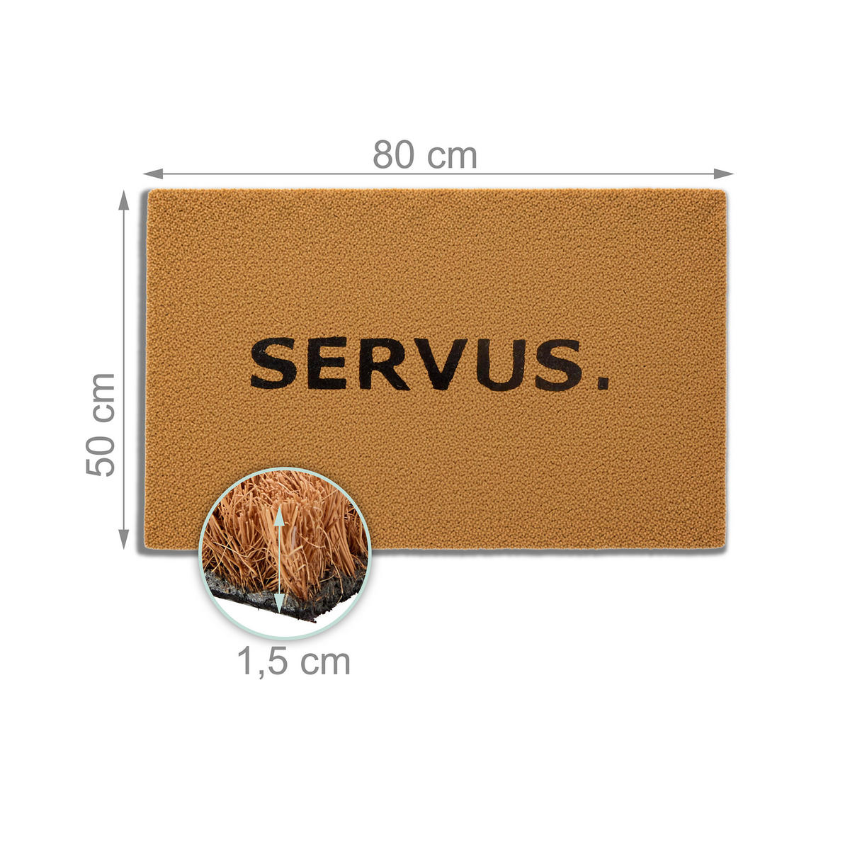 ROHOŽ - světle hnědá, textil/plast (80/50cm) - Relaxdays