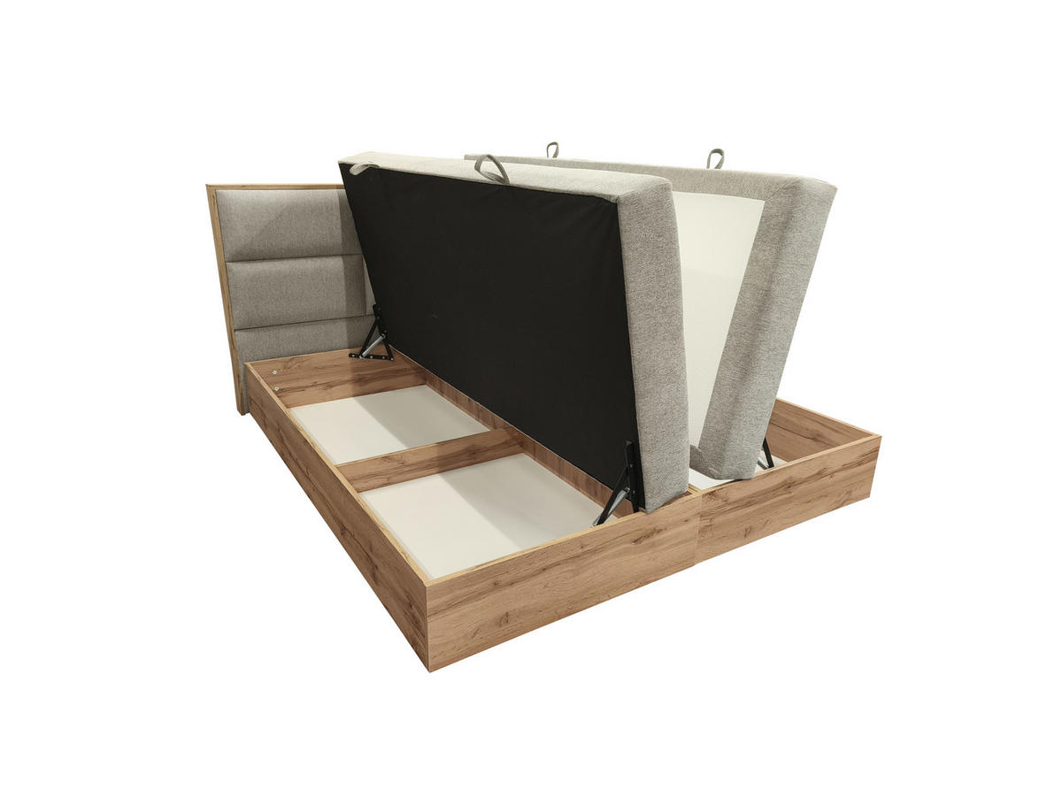 BOXSPRINGBETT Loly 140x200 cm H4 Taschenfederkern Beige - Beige, Textil (140/200cm) - KS Home Concept