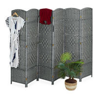 PARAVENT - Grau, Holz/Papier (241/170/2cm) - Relaxdays