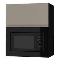 MIKROWELLENUMBAUSCHRANK Avellino W2MK/60 stone grey Acryl matt / Schwarz 60 / 32,5 / 72cm - Schwarz/Grau, Holz/Holzwerkstoff (60/72/32.5cm) - Feldmann-Wohnen