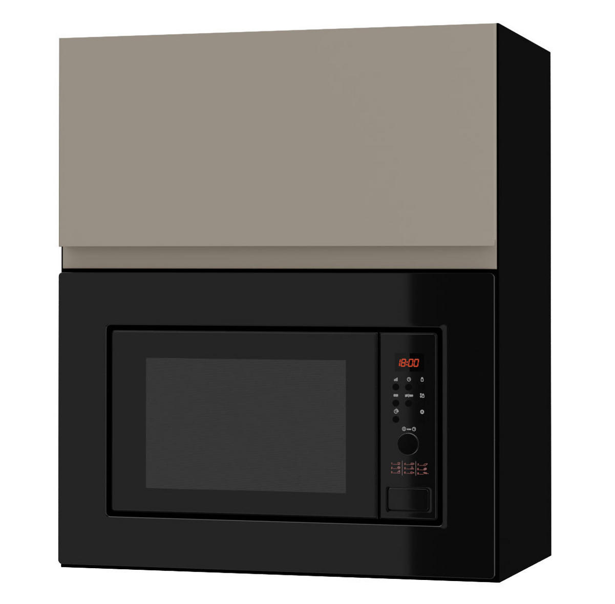 MIKROWELLENUMBAUSCHRANK Avellino W2MK/60 stone grey Acryl matt / Schwarz 60 / 32,5 / 72cm - Schwarz/Grau, Holz/Holzwerkstoff (60/72/32.5cm) - Feldmann-Wohnen