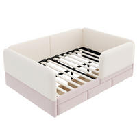 KINDERBETT 140/200 cm mit Sicherheitsumrandung, DE-41701, in Rosa - Pink, Holzwerkstoff (140/200cm) - ComfortXL