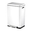 MÜLLEIMER Stilvoller Rechteckiger Mit Extra Breitem Pedal & Gedämpften Stay Open Deckel 65,2 x 43,3 x 33,4 cm 20 & 20 Liter Weiß - Weiß, Metall (43.3/65.2/33.4cm) - PROREGAL