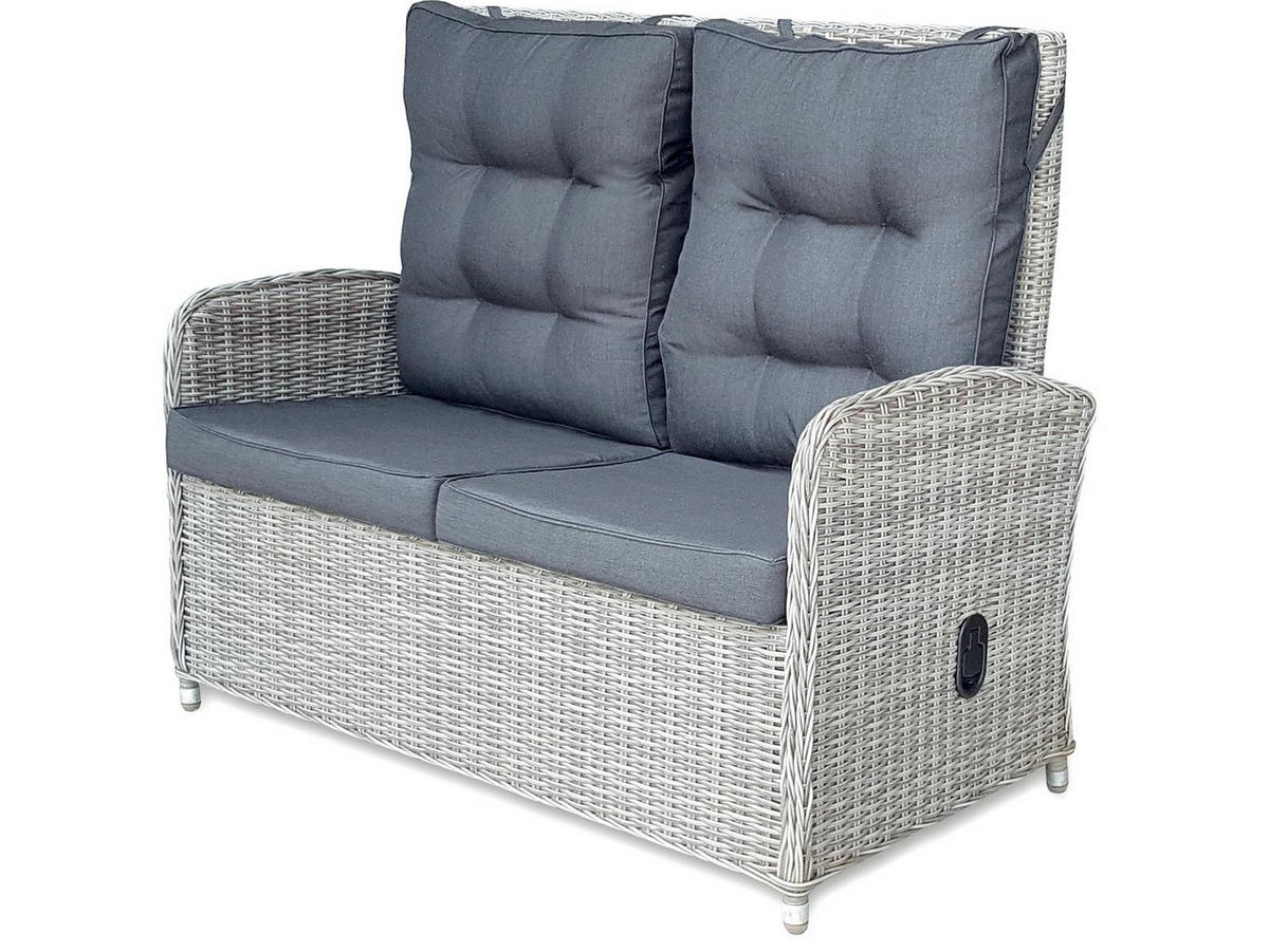 GARTEN SITZGRUPPE Monte Carlo Grau Polyrattan für 4 Personen - Grau, Kunststoff - bellavista - Home & Garden
