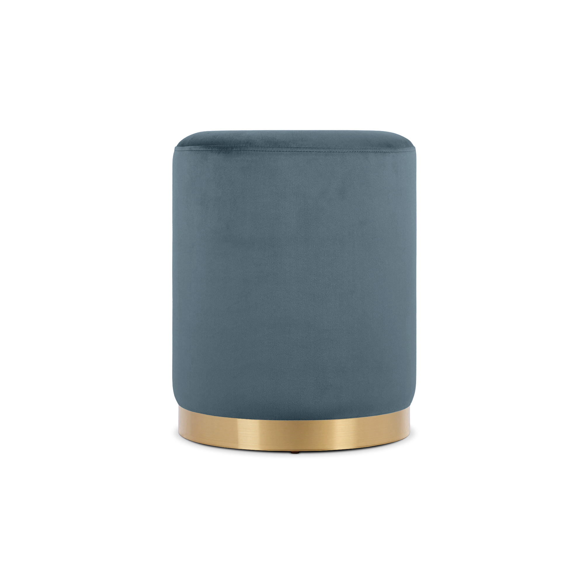 SITZPUFF Charlotte I Seladonblauer Samt und goldenes Metall - Hellblau, Holzwerkstoff/Textil (35/43/35cm) - Sicaan