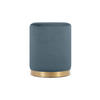 SITZPUFF Charlotte I Seladonblauer Samt und goldenes Metall - Hellblau, Holzwerkstoff/Textil (35/43/35cm) - Sicaan