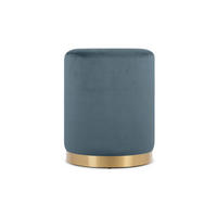 SITZPUFF Charlotte I Seladonblauer Samt und goldenes Metall - Hellblau, Holzwerkstoff/Textil (35/43/35cm) - Sicaan