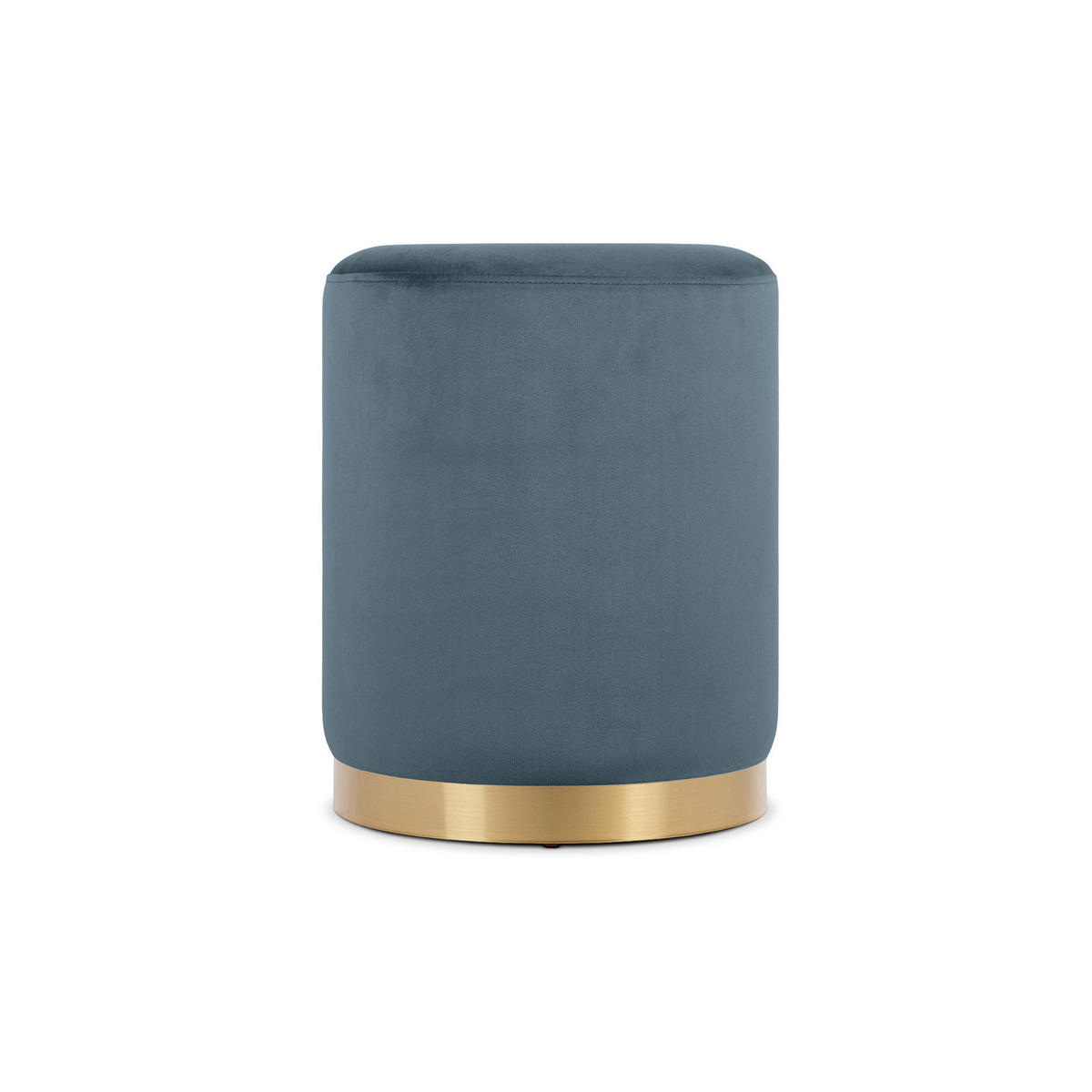 SITZPUFF Charlotte I Seladonblauer Samt und goldenes Metall - Hellblau, Holzwerkstoff/Textil (35/43/35cm) - Sicaan