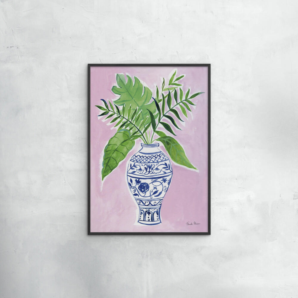 POSTER mit Rahmen Wild Apple - Elegant Chinoiserie I - Schwarz/Grün, Holz/Papier (70/100cm) - Poster&Frame