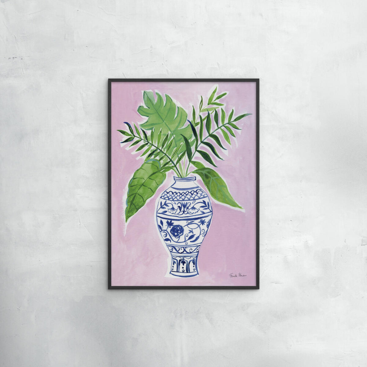 POSTER mit Rahmen Wild Apple - Elegant Chinoiserie I - Schwarz/Grün, Holz/Papier (70/100cm) - Poster&Frame