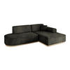 ECKSOFA Ottomane Rechts IREA-L1 - 232x165x80 cm Schwarz - Schwarz, Holzwerkstoff/Textil (232/165cm) - ALTDECOR