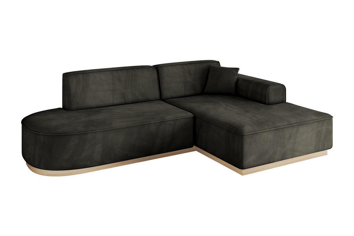 ECKSOFA Ottomane Rechts IREA-L1 - 232x165x80 cm Schwarz - Schwarz, Holzwerkstoff/Textil (232/165cm) - ALTDECOR