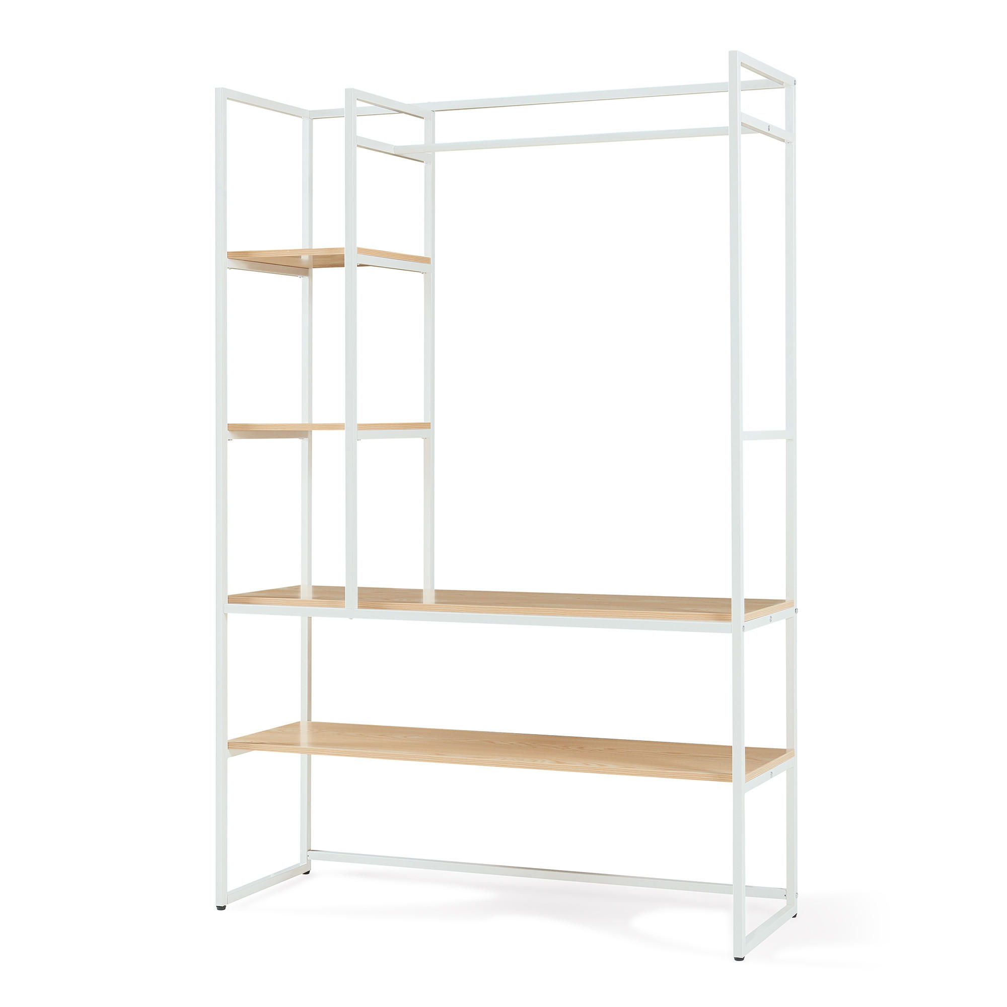 GARDEROBENSTÄNDER Horgau - Eichefarben/Weiß, Holzwerkstoff/Metall (120/180/40cm) - [en.casa]