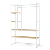 GARDEROBENSTÄNDER Horgau - Eichefarben/Weiß, Holzwerkstoff/Metall (120/180/40cm) - [en.casa]