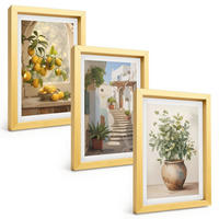 BILDER SET 3er Set - 20x30 cm Goldrahmen - Zitronen in einer Pflanzenvase - Goldfarben, Kunststoff (20/30cm) - TULUP