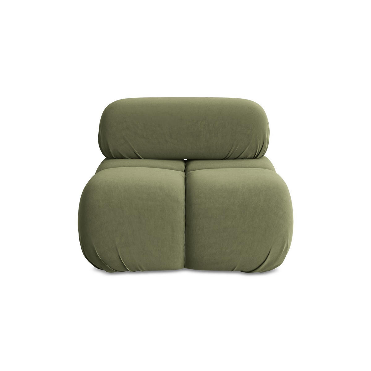 SESSEL Samt Stoff Grün - Schwarz/Olivgrün, Kunststoff/Textil (96/70/95cm) - LaMiaSofa