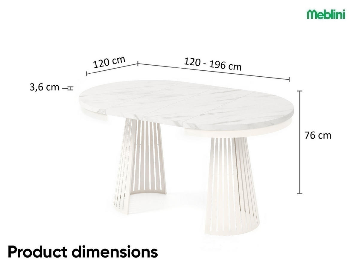 ESSTISCH Cone Bis - Kaschmir/Beige, Holzwerkstoff/Metall (120/120/76cm) - Meblini