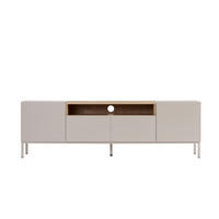 TV-MÖBEL 4 Türen, 1 Fach, Kaschmir und Holzdekor 160/35/50 cm - Beige, Holzwerkstoff (35/50/36.5cm) - Calicosy