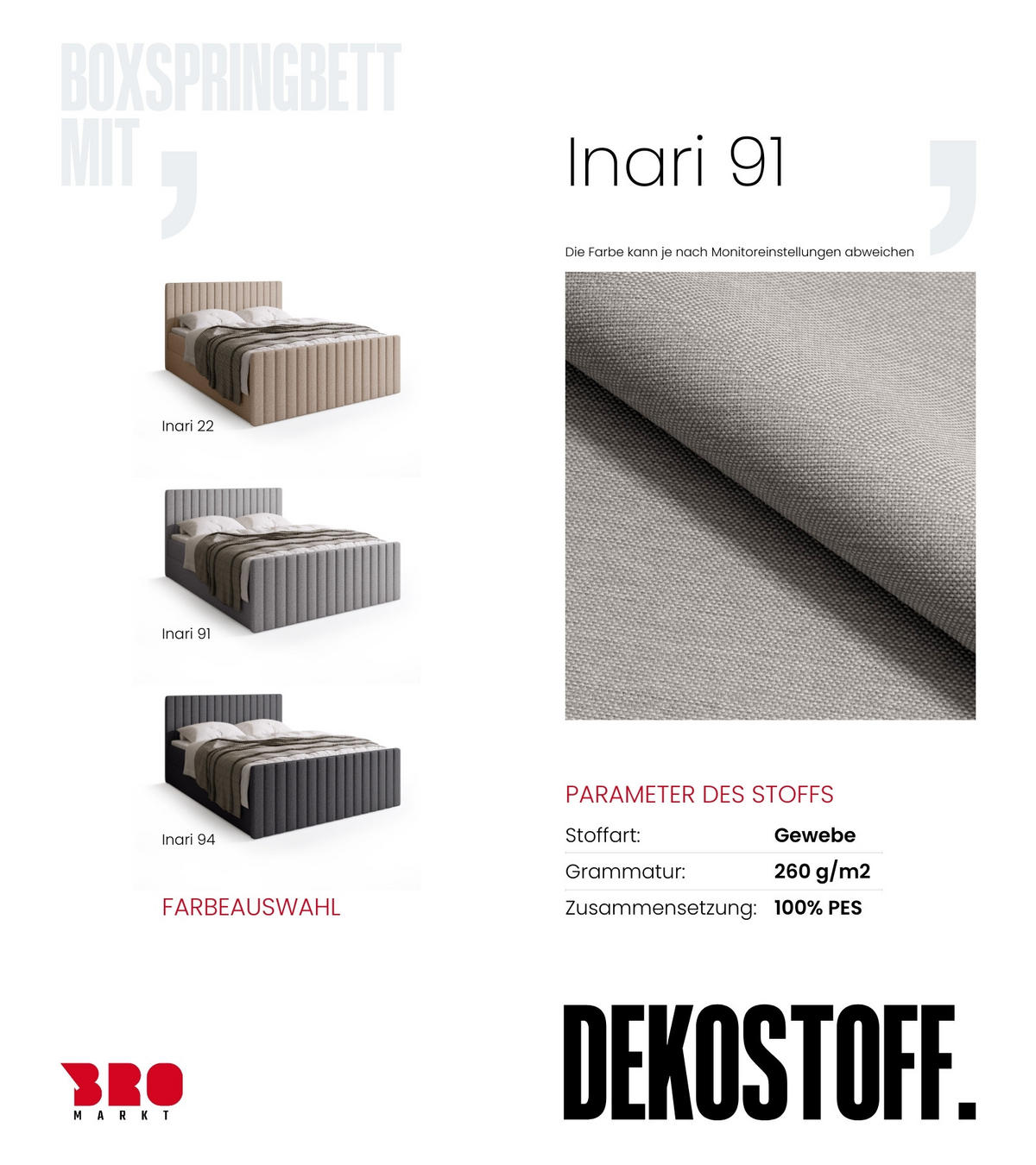 BOXSPRINGBETT Dream Duo mit Topper 140/200 Hellgrau - Hellgrau, Kunststoff (140/200cm) - Bromarkt