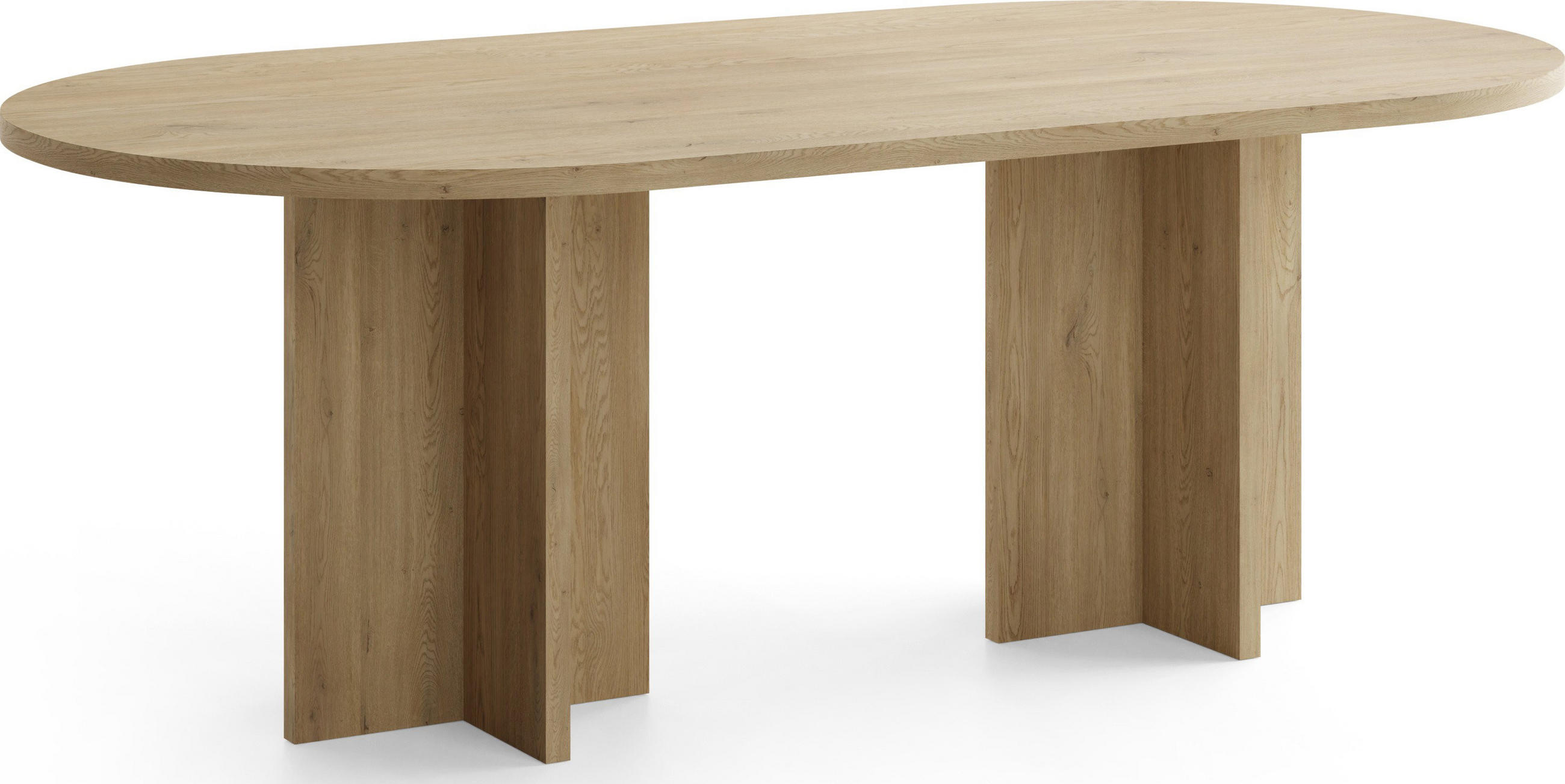 ESSTISCH Aster oval, 204/90/75 cm - Schwarz/Braun, Holzwerkstoff (90/204/75cm) - WFL GROUP