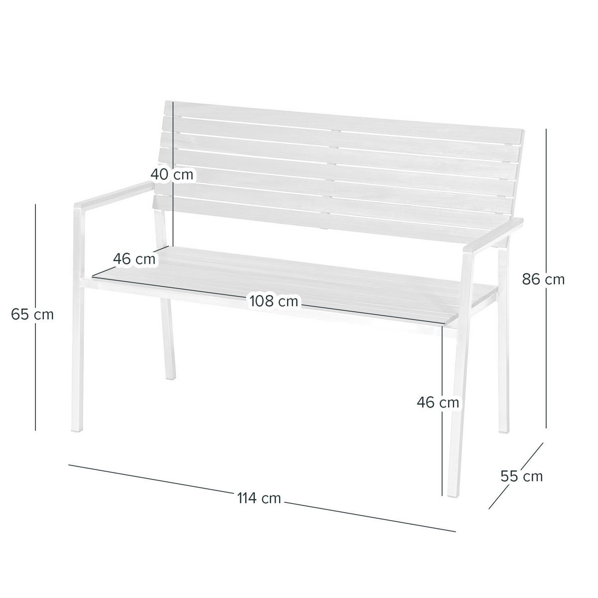 GARTENBANK - Teak massiv / Edelstahl - Silberfarben/Braun, Holz/Metall (114/86/55cm) - home24