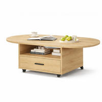 COUCHTISCH Wohnzimmertisch mit Stauraum 120 x 60 x 45 cm Klappplatte - Naturfarben, Holzwerkstoff/Metall (120/120/45cm) - Quality Elegance