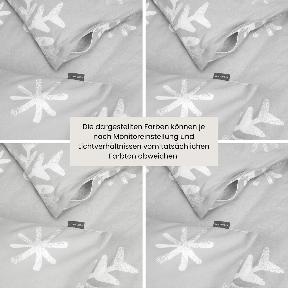 BETTWÄSCHESET Skadi - Feinbiber - 2-teilig - 135x200 cm - Grau - Grau, Textil (135/200cm) - SCHIESSER
