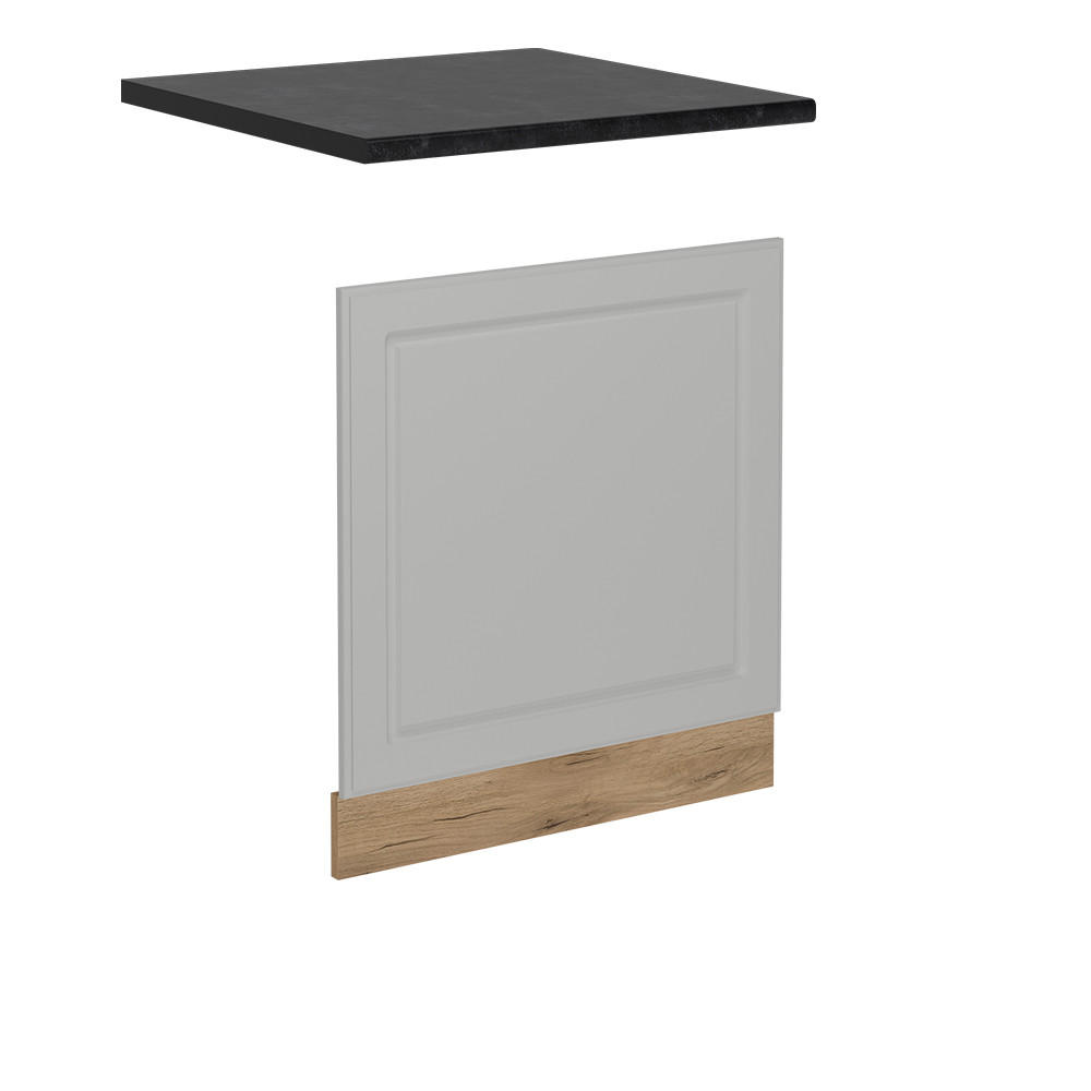 GESCHIRRSPÜLBLENDE R-Line Weiß Landhaus 60 cm , AP Anthrazit - Honigeiche/Eiche Wotan, Holzwerkstoff (60/57.2/1.6cm) - Vicco