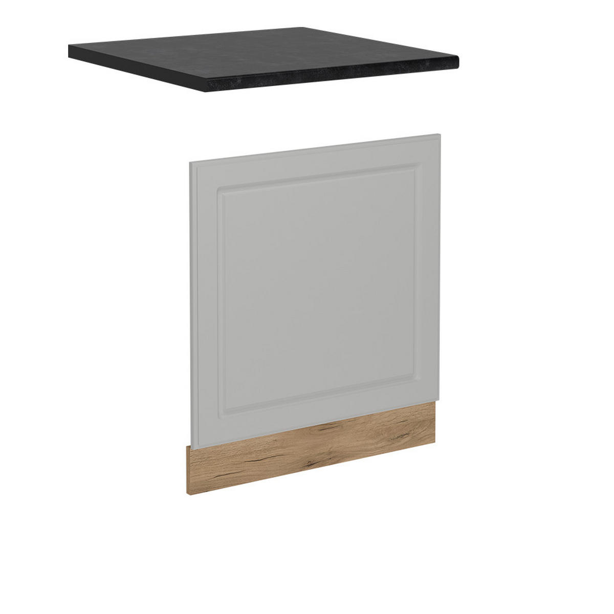 GESCHIRRSPÜLBLENDE R-Line Weiß Landhaus 60 cm , AP Anthrazit - Honigeiche/Eiche Wotan, Holzwerkstoff (60/57.2/1.6cm) - Vicco