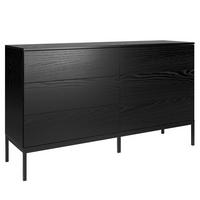 KOMMODE Induro Schwarz, mit Schubladen - Schwarz, Holzwerkstoff/Metall (150/84/41cm) - Bettso